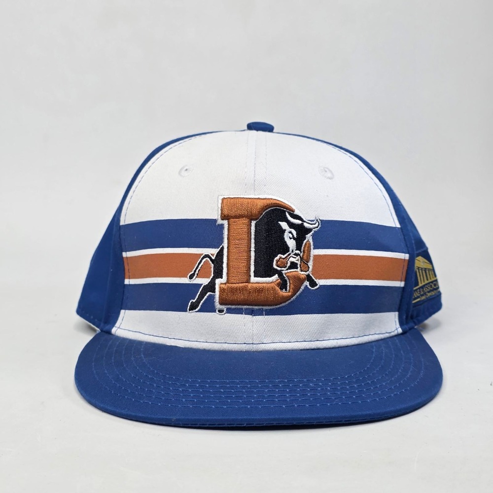 Melonwear Durham Bulls Snapback Hat Blue White Striped Lane & Associates Patch
